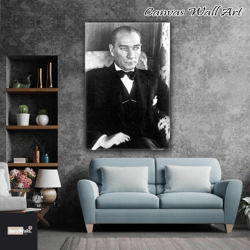 Mustafa Kemal Ataturk Picture Album Roll Up Canvas, Stretched Canvas Art, Framed Wall Art Painting