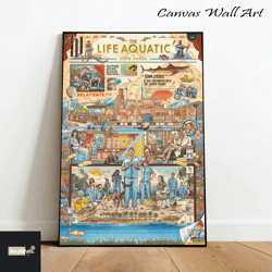 The Life Aquatic Canvas, Canvas Wall Art, Rolled Canvas Print, Canvas Wall Print, Movie Canvas