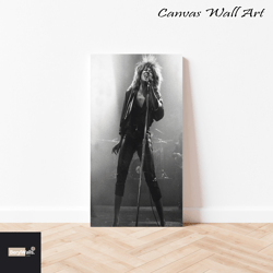 Tina Turner Live Concert Performance Print Singer Music Canvas Black & White Retro Vintage Photography Canvas Framed Pri