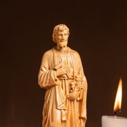 St Joseph the Worker Statue, Catholic Art, Handmade Home Decor, Christian Art, Christian Decor, Unique Catholic Art