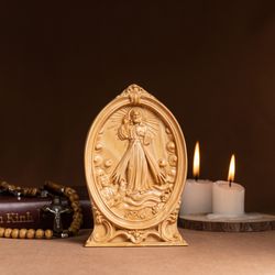 Christus Jesus Statue Table Top Wood Carving,Religious Catholic Statue, Wooden Religious Gifts,Housewarming Gift,Father'