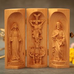 Handmade Triptych Catholic Home Altar Catholic Icon Triptych Christian Stuff Catholic Religious Icons Catholic Prayer