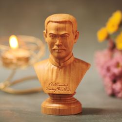 Pastor Truong Buu Diep Bust Head Sculpture, Religious Catholic Statue, Wooden Religious Gifts, Father's Day