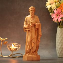 Saint Paul Figurine Religious Figurines Catholic Art Handmade Home Decor and Gifts Wooden Religious Catholic Icons Relig