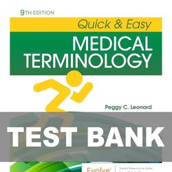 Quick and Easy Medical Terminology 9th Edition TEST BANK 9780323595995