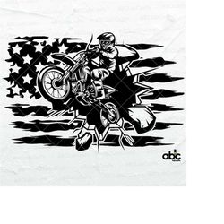 US Dirt Biker Smash Wall Svg File | Biker Svg | US Motocross Svg | Motorcycle Decal | Png DXF Jpg Eps File for Cricut Si