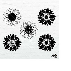 Sunflower Svg Bundle | Sunflower Png | Flower Svg | Sunflower Clipart | Summer Flower Png | Dxf Png Eps File for Cricut