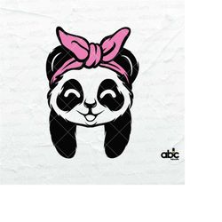Cute Panda with Bandana Svg File | Baby Panda Png | Animal Svg | Panda head Svg | Panda Svg | Cute Animal Svg | Cute Bab