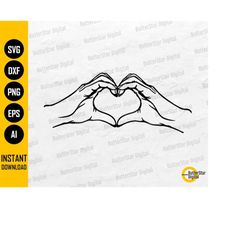Female Hand Heart Sign SVG | Love Tattoo Decal T-Shirt Sticker Graphics | Cricut Silhouette Cut File Clip Art Vector Dig