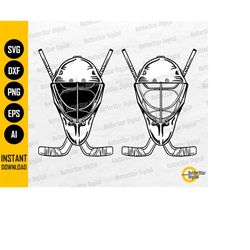 Goalie SVG | Cross Hockey Sticks SVG | Ice Hockey Vinyl Stencil | Cricut Cutting File CNC Printables Clip Art Vector Dig