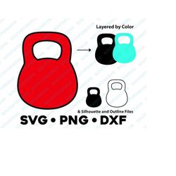Kettlebell SVG PNG DXF Weight Dumbbell Barbell bundle fitness svg, exercise svg, gym svg, vector graphic Cut File digita