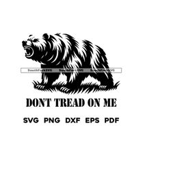 Don't Tread On Me Bear Gadsden Flag | svg png dxf eps pdf | vector graphic design cut print dye sub laser files commerci