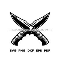 Crossed Hunting Knives svg png dxf pdf eps | transparent vector graphic cut print dye sub laser digital files download c