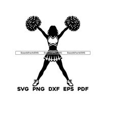 Cheerleader svg png dxf eps pdf | transparent graphic design cut print dye sub laser cnc files commerical use