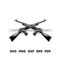 Crossed Rifles Design Files svg png dxf pdf eps | transparent vector graphic cut print dye sub laser digital files comme