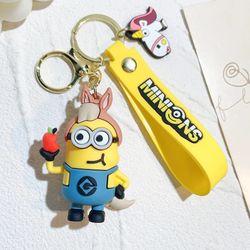 Anime Minions Keychain12 Chinese Zodiac Series Cute Cartoon Child Toy Key Ring School Bag Car Key Accessories Gift