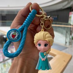 Disney Anime Figure Frozen Elsa Anna Olaf Kristoff Sven Silicone Doll Keychain Bag Key Ring Accessories Children's Birth