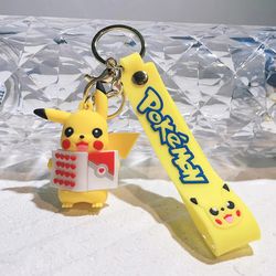 Pokemon Keychains Pikachu Creative Anime Cartoon Key Chain Ornaments Dolls Eevee Psyduck Rowlet For Kids Toys Bag Pendan