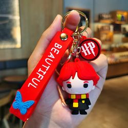 Cartoon Resin Chocolate Beans Keychain Resin Doll Couple Key Chain For Men's Women's Jewelry Bag Pendant Lovely Keychain