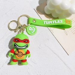 Teenage Mutant Ninja Turtles Keychain Raphael Donatello Action Figure Model Keyrings for Backpack Keyholder for Kids Toy