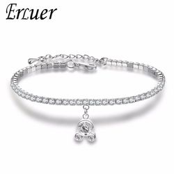 Fashion Mickey Pendant Charm Bracelet For Women Girls Silver Color Crystal Zircon Claw Chain Link Bracelets & Bangles Je