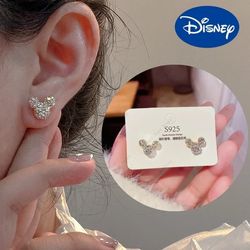 Disney Mickey Mouse Earrings S925 Sterling Silver Needle Simple High Quality Earring Female Jewelry Fashion Accessorie G