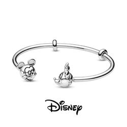 disney 925 sterling silver bracelet moments sparkling mickey mouse heart clasp snake chain bracelet for women diy charms