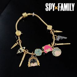Anime Spy X Family Charm Bracelet for Women Loid Anya Yor Forger Cosplay Flower Beads Bangles Bracelets Jewelry Gift