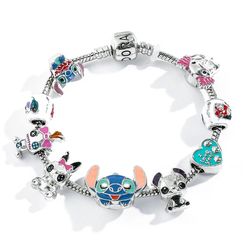 Disney Anime Lilo and Stitch Bracelet Cute Cartoon Stitch Beads Hand Chain for Women Girls DIY Bangle Jewelry Accessorie