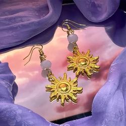 Lost Princess Dangle Earrings Tangled Rapunzel Inspired Sun Earrings Jewelry Accessories Available