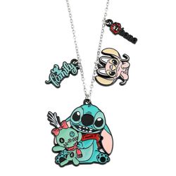 Lilo and Stitch Necklace Kawaii Anime Figures Angel Baking Varnish Pendant Fashion Jewelry Accessories