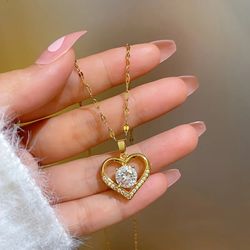 Cute Anime Necklaces For Women Crystal Bear Cartoon Pendant Necklace 2023 Luxury Clavicle Chain Fashion Korean Jewelry W