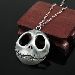 Nightmare Before Christmas Jack Skellington Head Pendant Necklace for Men Boys Fans Punk Accessories Gifts