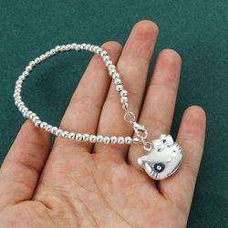 Hello Kitty Accessories Y2k Bracelets Sanrio Kawaii KT Cat Can Open Hand Chains Photo Memory Pendant Bangle for Women Je