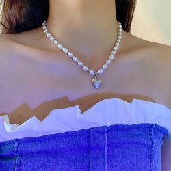 European and American girl love necklace temperament contracted pearl clavicle chain delicate only beautiful choker