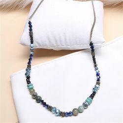 new European and American style glass beads and turquoise beads necklace exquisite female accessories