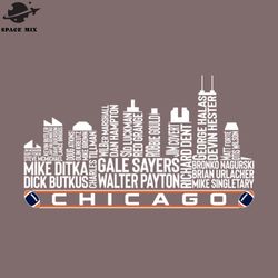 Chicago Football Team All Time Legends Chicago City Skyline PNG Design