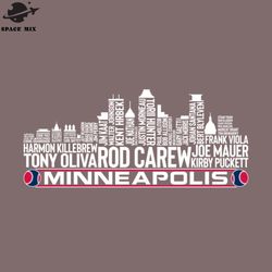 Minnesota Baseball Team All Time Legends Minneapolis City Skyline PNG Design