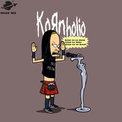 kornholio funny 90s cartoon u metal band png design