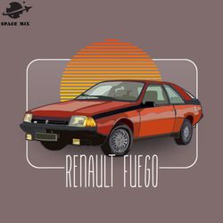 Renault Fuego Retro Classic Car Lover Design  PNG Design