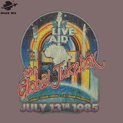Live Aid lobal Jukebox 1985 PNG Design