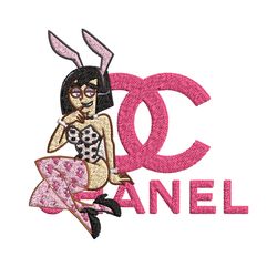 Pink bunny girl Embroidery Design, Gucci Embroidery, Brand Embroidery, Embroidery File, Logo shirt, Digital download