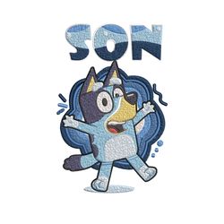 Son Bluey Embroidery, Bluey Cartoon Embroidery, cartoon Embroidery, cartoon shirt, Embroidery File, Instant download.