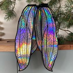Holographic Silver Fairy Wings Backpack Dragonfly Backpack