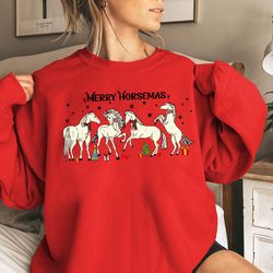 Christmas Horse Sweatshirt, Farm Christmas Shirt, Horse Christmas Shirt, Holiday Sweaters For Women, Horse Lover Gift