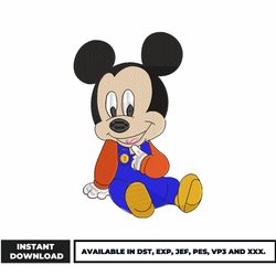 mickey mouse baby embroidery design, mickey embroidery, anime embroidery, embroidery file, instant download