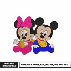 mickey minnie baby embroidery design, mickey embroidery, anime embroidery, embroidery file, instant download
