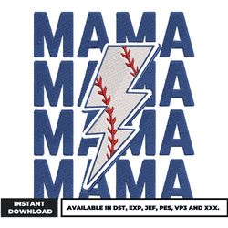 mama baseball embroidery design