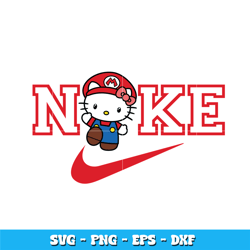 Nike Mario Hello Kitty svg, Mario svg, Hello Kitty svg, Logo Brand svg, Nike svg, cartoon svg, Instant download.