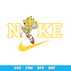 Nike Super Sonic svg, Sonic the Hedgehog svg, cartoon svg, Logo Brand svg, Nike svg, logo design svg, Instant download.